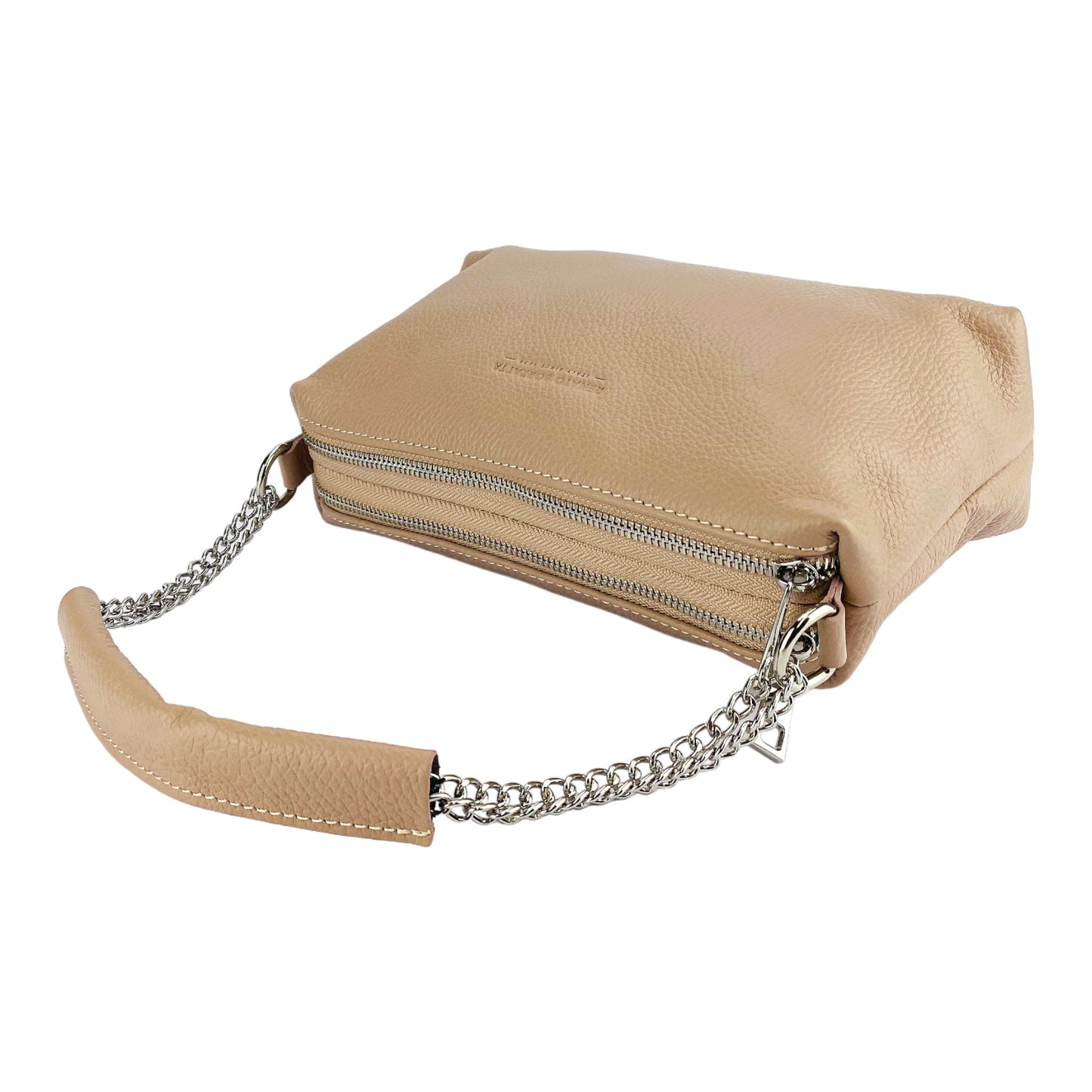 RB1025AU | Borsa Donna a Mano con doppia lampo in Vera Pelle Made in