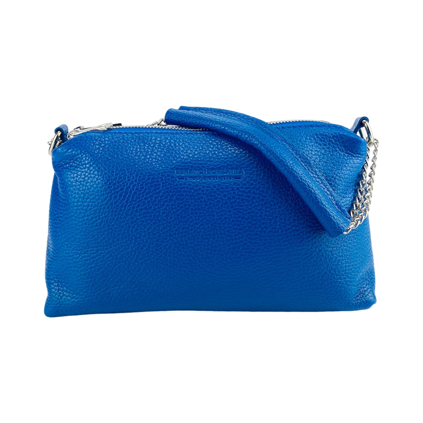 RB1025CH | Borsa Donna a Mano con doppia lampo in Vera Pelle Made in