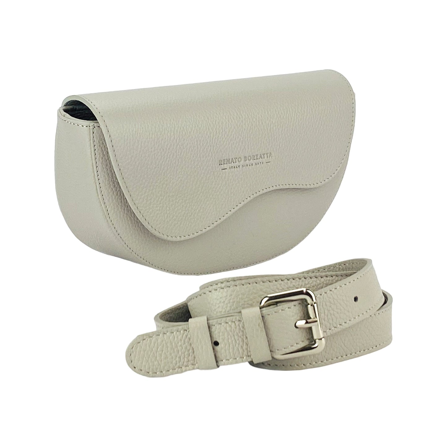 RB1027BO | Borsa Donna a Bandoliera stondata in Vera Pelle Made in