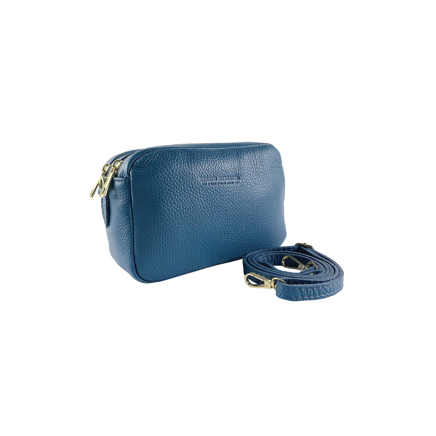 RB1008P | Tracollina Donna Doppia Lampo in Vera Pelle Made in Italy.