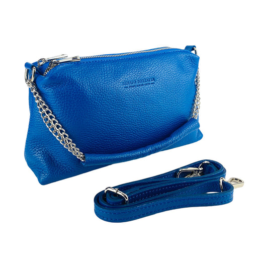 RB1025CH  | Borsa Donna a Mano con doppia lampo in Vera Pelle Made in