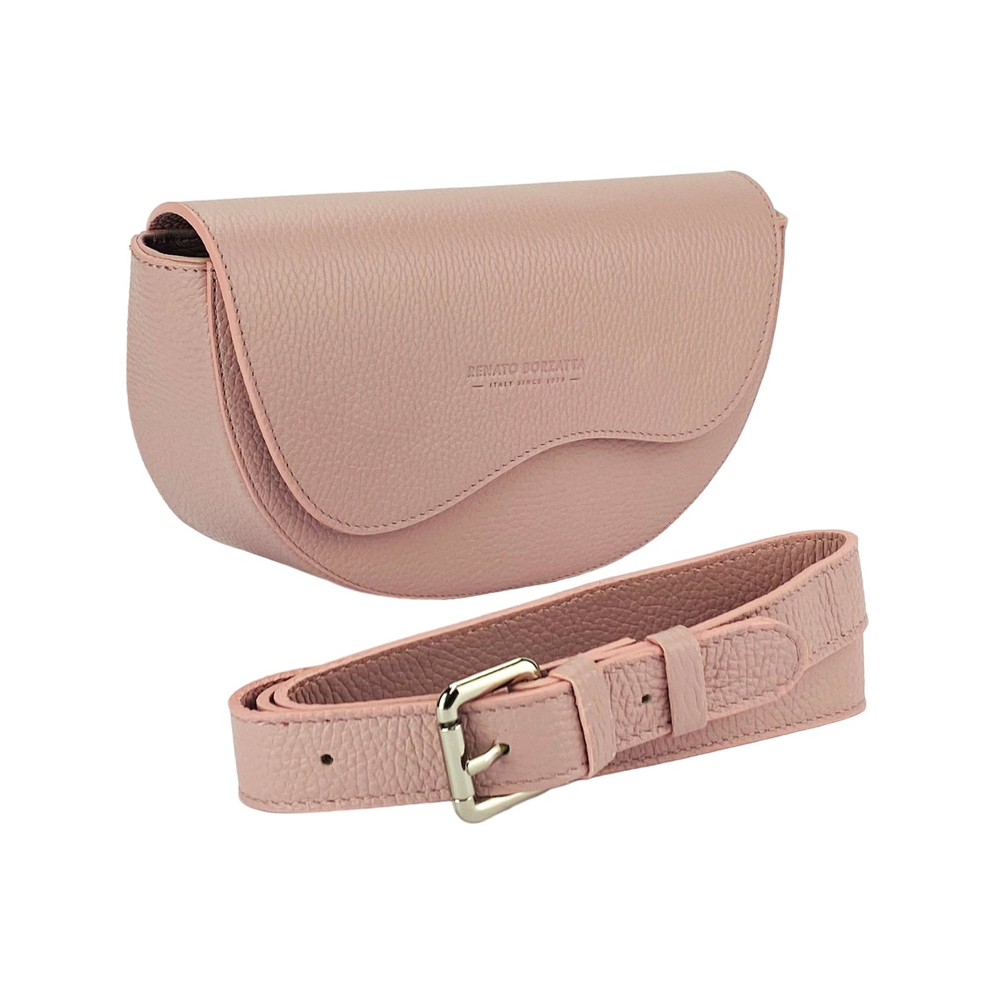 RB1027AZ  | Borsa Donna a Bandoliera stondata in Vera Pelle Made in